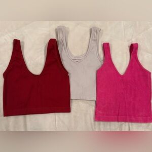 Women's Ribbed Tank Top Set - Red, Gray, Pink